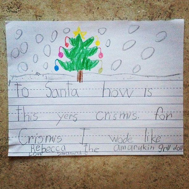 cute letter to santa